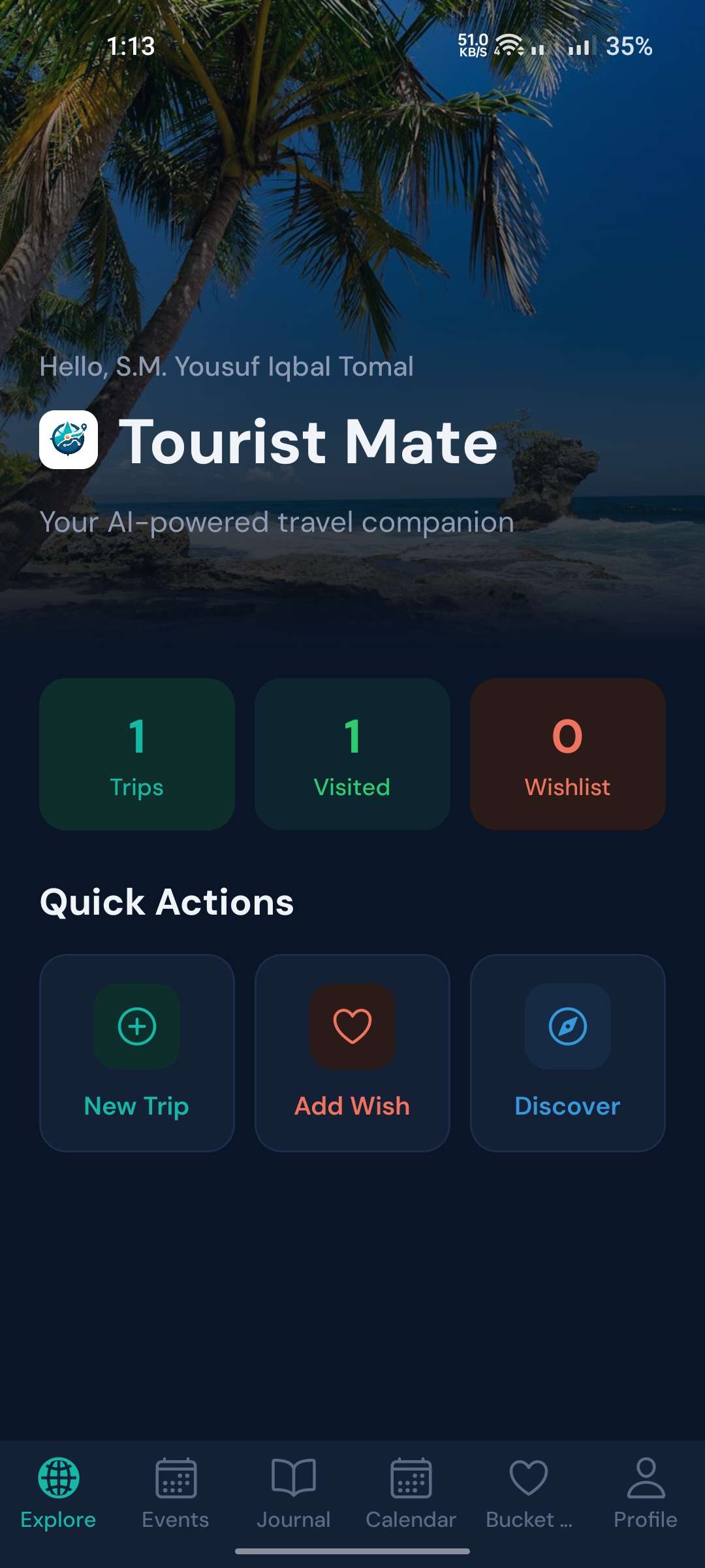 Tourist Mate app screenshot 1